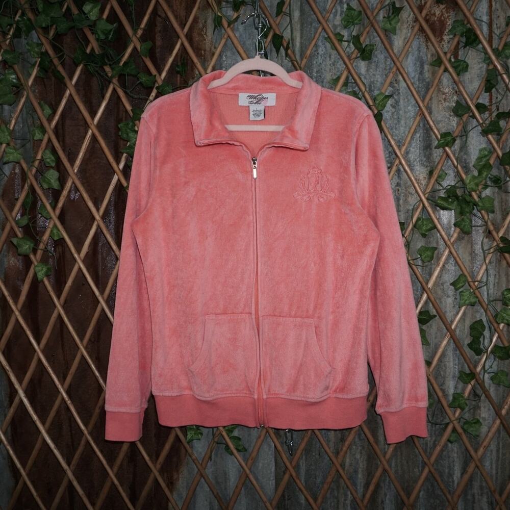 L - Vintage Y2K Whisper Me velour track jacket 2000s femme